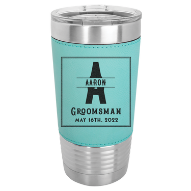 Personalized 20oz Leatherette Groomsmen Tumbler Gift